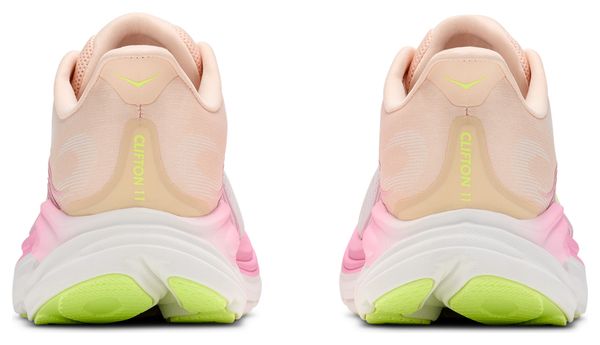 Zapatillas de running Hoka Clifton 11 blancas/rosa para mujer