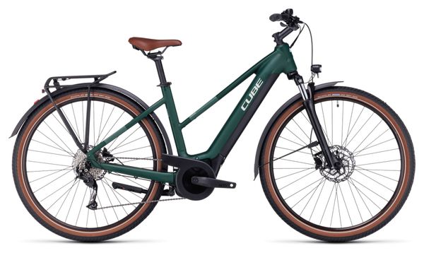 Cube Touring Hybrid One 500 Trapezio Bicicletta ibrida elettrica Shimano Alivio 9S 500 Wh 700 mm Verde scuro 2023