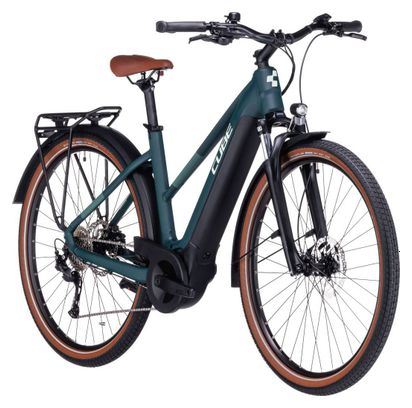 Cube Touring Hybrid One 500 Trapezio Bicicletta ibrida elettrica Shimano Alivio 9S 500 Wh 700 mm Verde scuro 2023