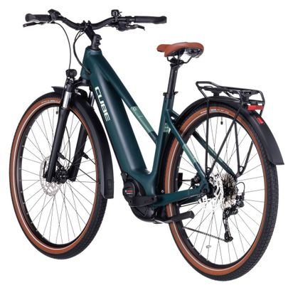 Cube Touring Hybrid One 500 Trapezio Bicicletta ibrida elettrica Shimano Alivio 9S 500 Wh 700 mm Verde scuro 2023