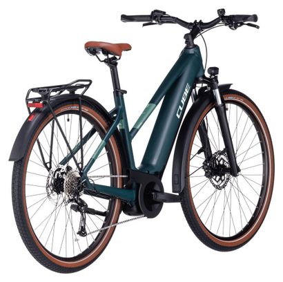 Cube Touring Hybrid One 500 Trapezio Bicicletta ibrida elettrica Shimano Alivio 9S 500 Wh 700 mm Verde scuro 2023