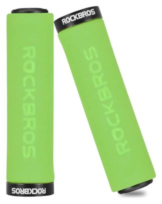 Paire de poignées de vélo en éponge - vert et noir