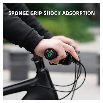 Paire de poignées de vélo en éponge - vert et noir
