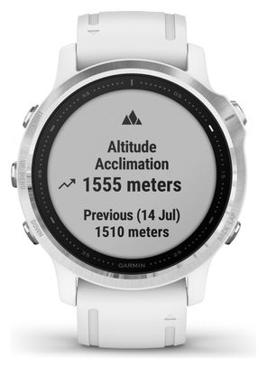 Garmin fenix 6S GPS Watch Silver White with White Band
