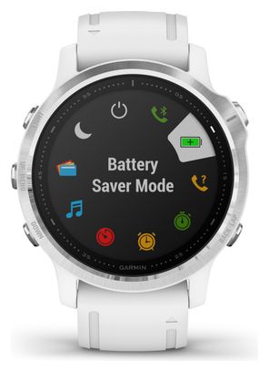 Garmin fenix 6S GPS Watch Silver White with White Band