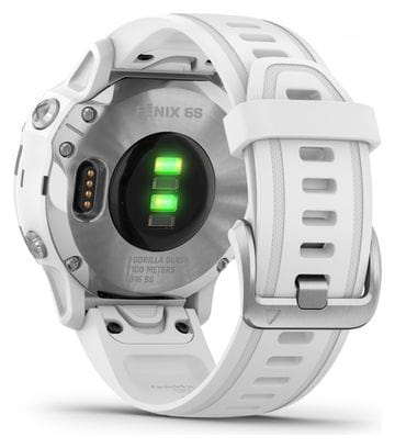 Garmin fenix 6S GPS Watch Silver White with White Band
