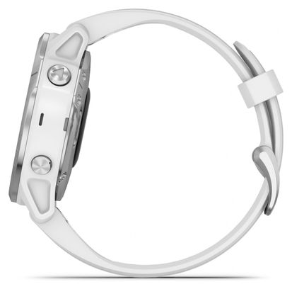 Garmin fenix 6S GPS Watch Silver White with White Band