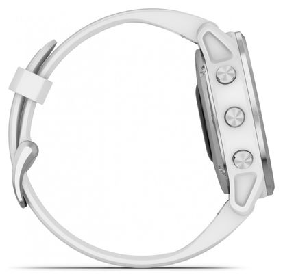 Garmin fenix 6S GPS Watch Silver White with White Band