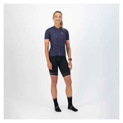 Maillot Manches Courtes Velo Rogelli Terrazzo - Femme - Violet/Corail