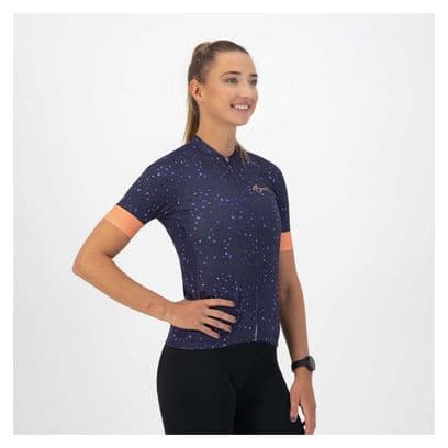 Maillot Manches Courtes Velo Rogelli Terrazzo - Femme - Violet/Corail