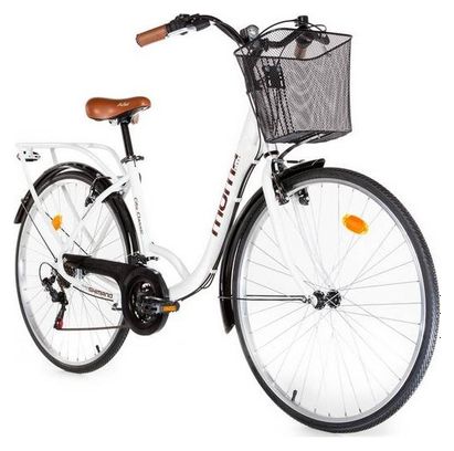 Moma Bikes City Classic 28 &#39;&#39; Shimano 18V Bicicleta de ciudad Blanca