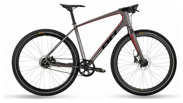 Bicicleta de ciudad Fitness BH Silvertip Pro Shimano Alfine 11 V, correa 700 mm, gris/rojo, 2021