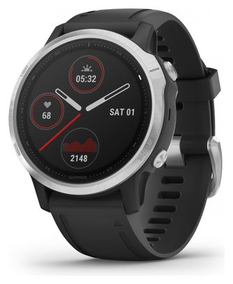 Garmin fenix 6S GPS Horloge Zilver Zwart met Zwarte Polsband