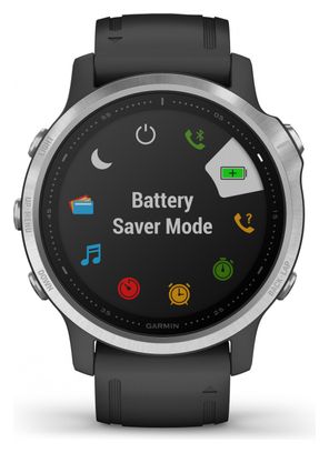 Garmin fenix 6S GPS Horloge Zilver Zwart met Zwarte Polsband