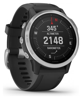 Garmin fenix 6S GPS Horloge Zilver Zwart met Zwarte Polsband