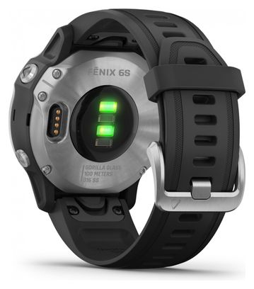 Garmin fenix 6S GPS Horloge Zilver Zwart met Zwarte Polsband