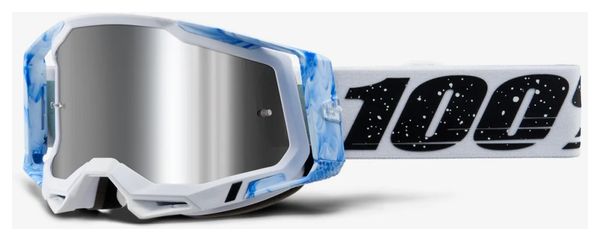 Masque 100% Racecraft 2 Mixos Bleu Blanc | Verres Miroir Argent