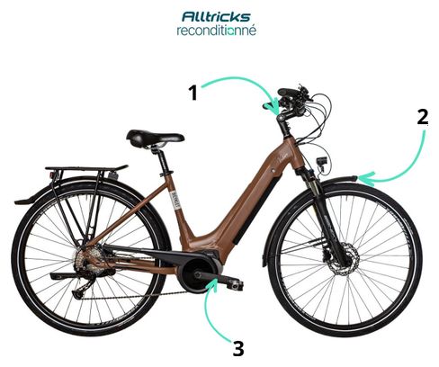 Vélo de Ville Électrique Bicyklet Victoire Shimano Alivio 9V 400 Wh 700 mm Marron - Produit Reconditionné