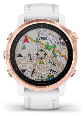 Garmin fenix 6S Pro GPS Watch Rose Gold-tone with White Band