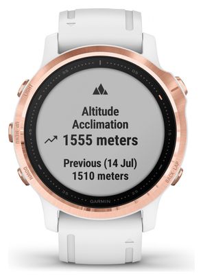 Garmin fenix 6S Pro GPS Watch Rose Gold-tone with White Band