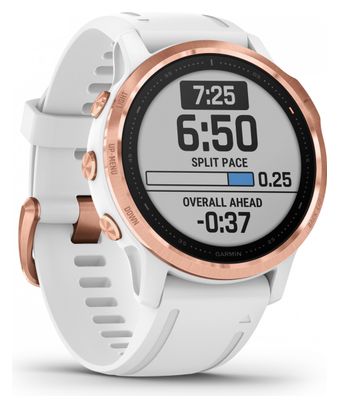 Garmin fenix 6S Pro GPS Watch Rose Gold-tone with White Band