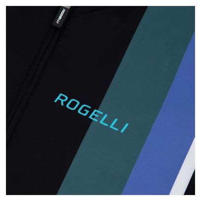 Maillot Manches Courtes Velo Rogelli Vintage - Homme - Noir/Vert/Bleu