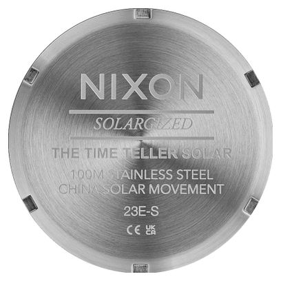 Nixon Time Teller Solar Unisex Horloge Zilver/Groen