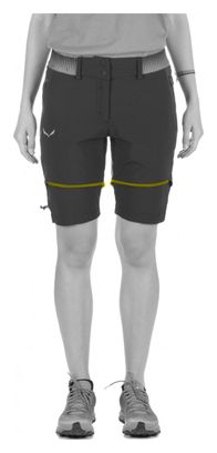 Pantaloni convertibili Salewa Pedroc Durastretch Donna Nero