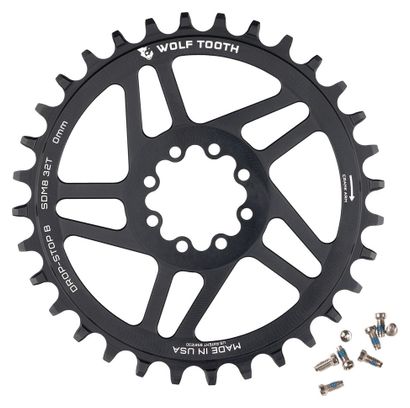 Plato Wolf Tooth Platos de montaje directo para bielas de montaña Sram de 8 tornillos Desplazamiento 0 mm Drop-Stop B