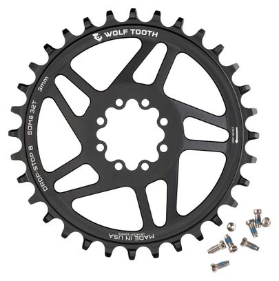Plato Wolf Tooth Platos de montaje directo para bielas de montaña Sram de 8 tornillos Desplazamiento 0 mm Drop-Stop B
