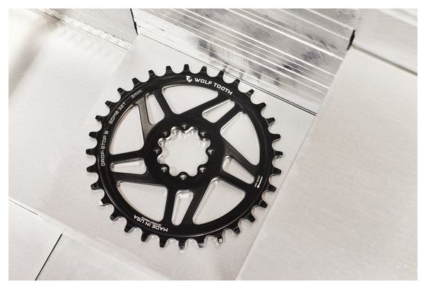 Plato Wolf Tooth Platos de montaje directo para bielas de montaña Sram de 8 tornillos Desplazamiento 0 mm Drop-Stop B