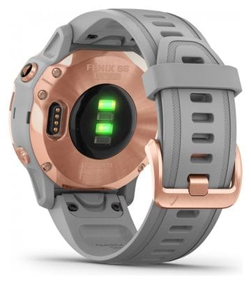 Garmin fenix 6S Sapphire GPS Watch Rose Gold-tone with Powder Grey Band