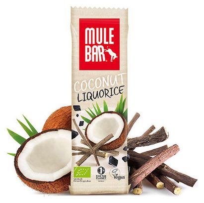 MuleBar Organic &amp; Vegan Energy Bar Licorice / Coconut 40g