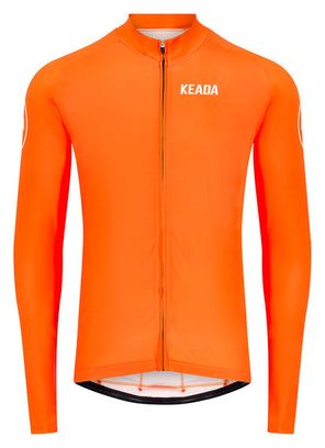 Maillot de cyclisme homme essentiel à manches longues - Orange