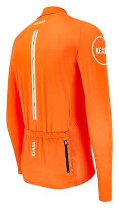 Maillot de cyclisme homme essentiel à manches longues - Orange