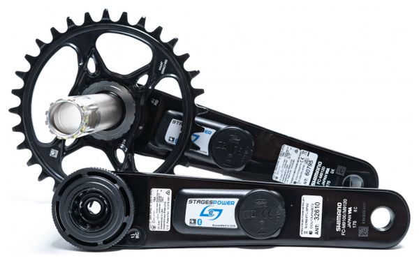 Pédalier Capteur de Puissance Stages Cycling Stages Power LR Shimano XTR R9120 Noir (Sans Plateau) - Produit Reconditionné / État correct