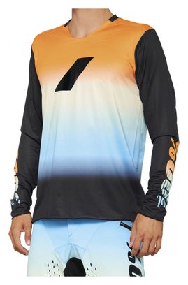 R-Core-X Sunset Blue / Orange 100% Long Sleeve Jersey