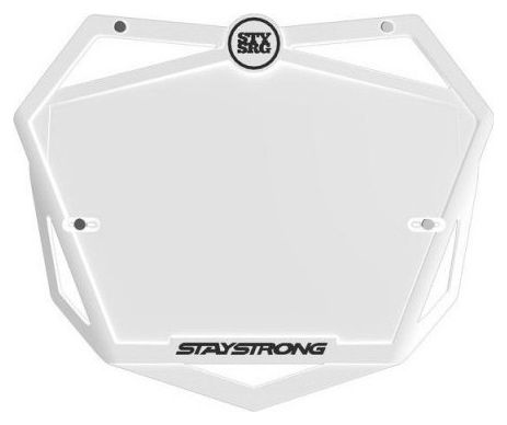 BMX Stay Strong Pro Nummernschild Weiß