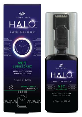 Cire de Chaîne Finish Line Halo Wet 120ml + Applicateur Smart Luber