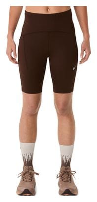 Women's Asics Road High Waist 8in Brown Shorts