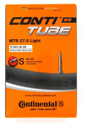 CONTINENTAL Schlauch 27,5 x 1,75 / 2,4 LIGHT Presta Ref 0182341