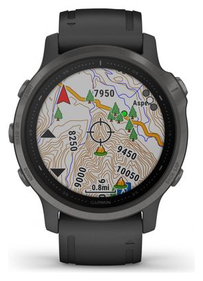 Garmin fenix 6S Sapphire GPS Watch Carbon Grey DLC with Black Band