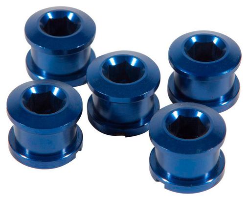 Set van 5 INSIGHT schroeven voor 6,5 x 4mm aluminium kronen blauw