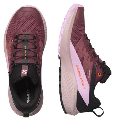 Chaussures Trail Salomon Sense Ride 5 Gore-Tex Rose/Violet Femme
