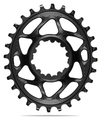 AbsoluteBlack Narrow Wide Direct Mount Oval 6 mm Offset Chainring for Sram Cranks 12 S Black