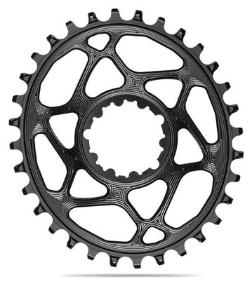 AbsoluteBlack Narrow Wide Direct Mount Oval 6 mm Offset Chainring for Sram Cranks 12 S Black