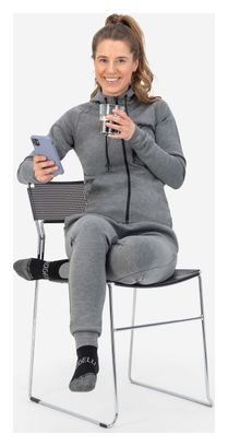 Hoodie Zippe Rogelli Training II - Femme - Carbone