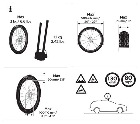 Support de Roue Avant pour Barres de Toit Thule Front Wheel Holder