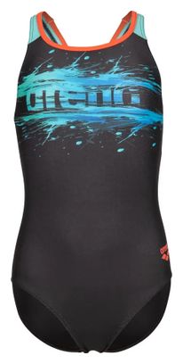 Arena Paint Black/Blue Girls' Swimsuit