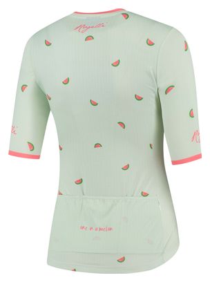 Maillot Manches Courtes Velo Rogelli Fruity - Femme - Menthe/Corail